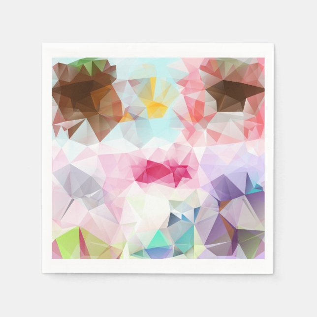 Crystal Geometric Shapes Paper Napkins (Front)
