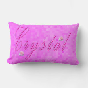 Crystal Girls Name Logo, Lumbar Pillow