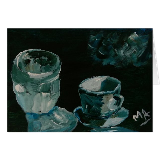 Crystal glass and teacup (Front Horizontal)
