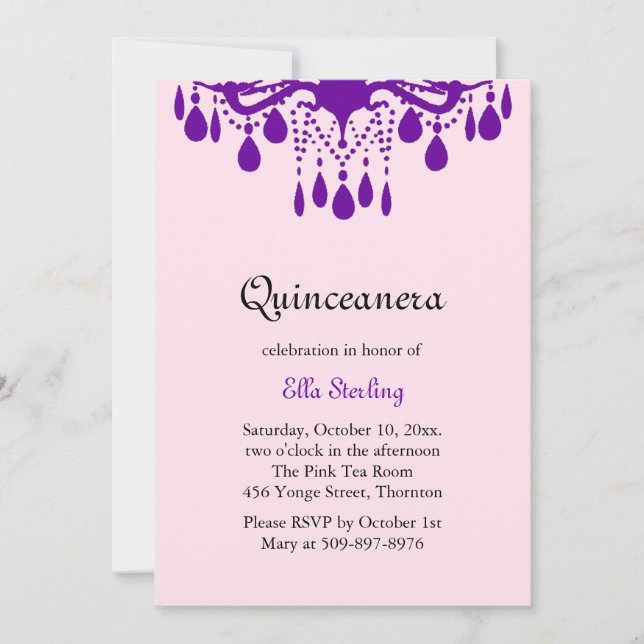 Crystal Grand Ballroom Anniversaire Invitation vio (Devant)