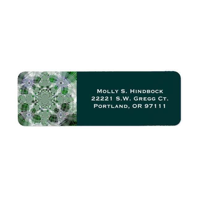 Crystal Green Plaid Return Address Label (Front)