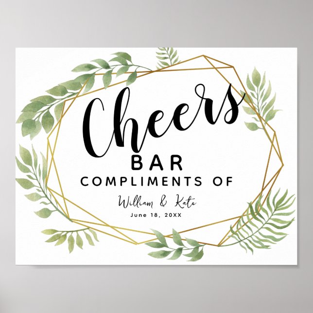 Crystal green wedding  CHEER Bar wedding/party Poster (Front)