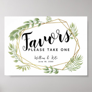 crystal greenery green  Favours party/wedding sign