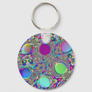 Crystal Groovy Polka Dots Keychain
