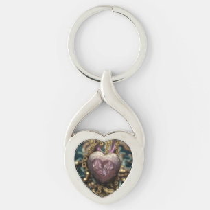 Crystal Heart Amulet Keychain