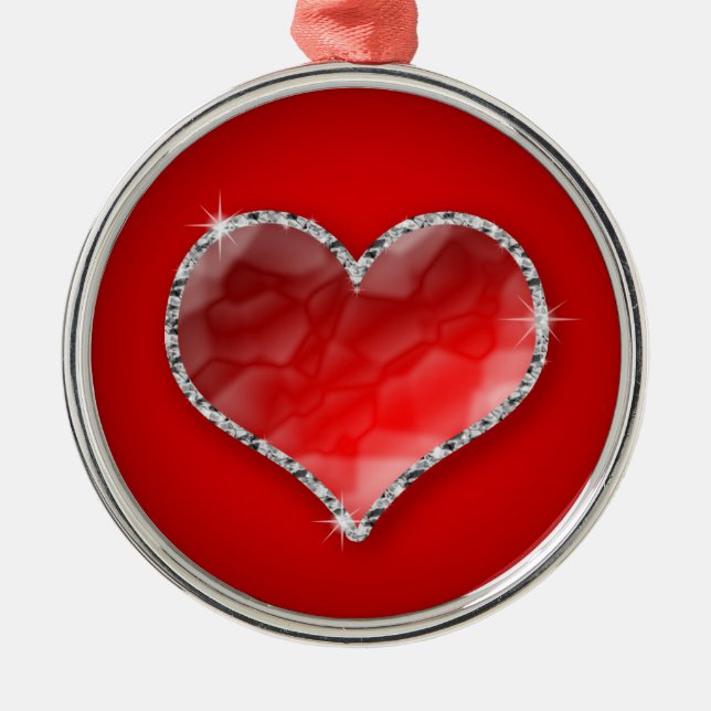 Crystal Heart Metal Ornament (Front)