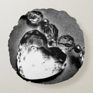 Crystal Heart Round Pillow
