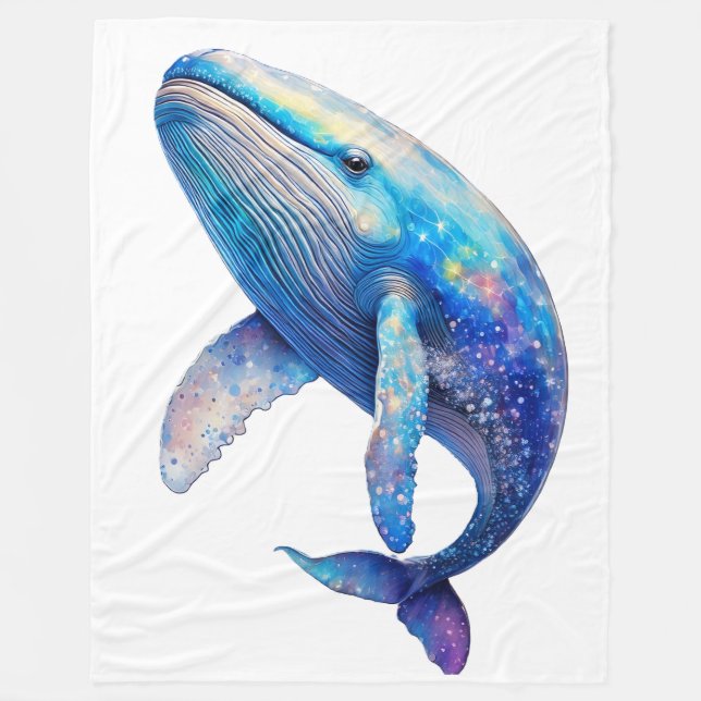 Crystal Humpback Whale  Fleece Blanket (Front)