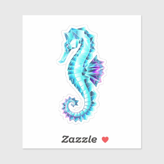 Crystal Ice Seahorse on Blue Background (Sheet)