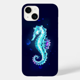 Crystal Ice Seahorse on Blue Background Case-Mate iPhone 14 Case