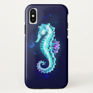 Crystal Ice Seahorse on Blue Background Case-Mate iPhone Case