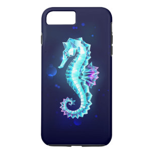 Crystal Ice Seahorse on Blue Background Case-Mate iPhone Case
