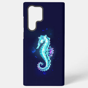 Crystal Ice Seahorse on Blue Background Samsung Galaxy Case