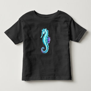 Crystal Ice Seahorse on Blue Background Toddler T-shirt