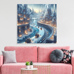 Crystal Ice World Fantasy Art Canvas Print