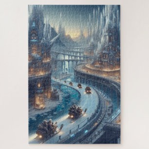 Crystal Ice World Fantasy Art Jigsaw Puzzle