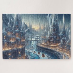 Crystal Ice World Fantasy Art Jigsaw Puzzle