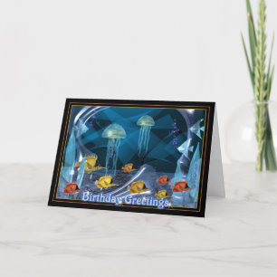 Crystal Jellyfish - Birthday Greetings Card