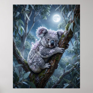 Crystal Koala Eucalyptus Glow Poster