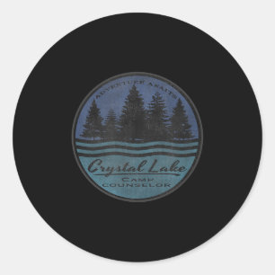Crystal Lake Camp Counsellor Adventure Vintage Ret Classic Round Sticker