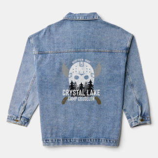 Crystal Lake Camp Counsellor Horror Fans Hockey Denim Jacket