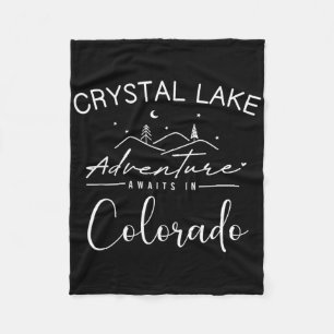 Crystal Lake Colorado Mountain Adventure Camping V Fleece Blanket