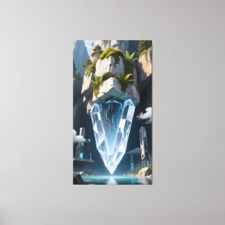 Crystal landscapes blend nature and science canvas print