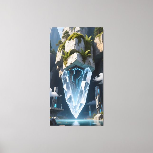 Crystal landscapes blend nature and science canvas print (Front)