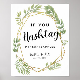 Crystal leaf foliage social media wedding/party poster