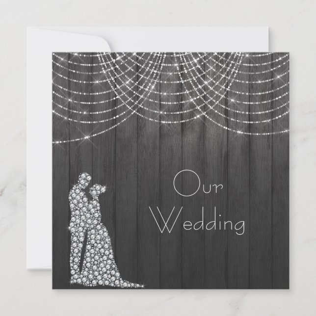 Crystal Light knight in shining armour wedding Invitation (Front)