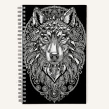 Crystal Lion Wall Art | White Line Art on Black | 