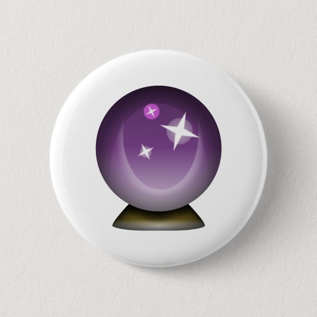 Crystal Magic Ball - Emoji 2 Inch Round Button (Front)