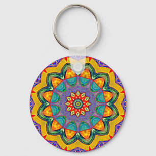 "Crystal Mandala Quilt" Keychain