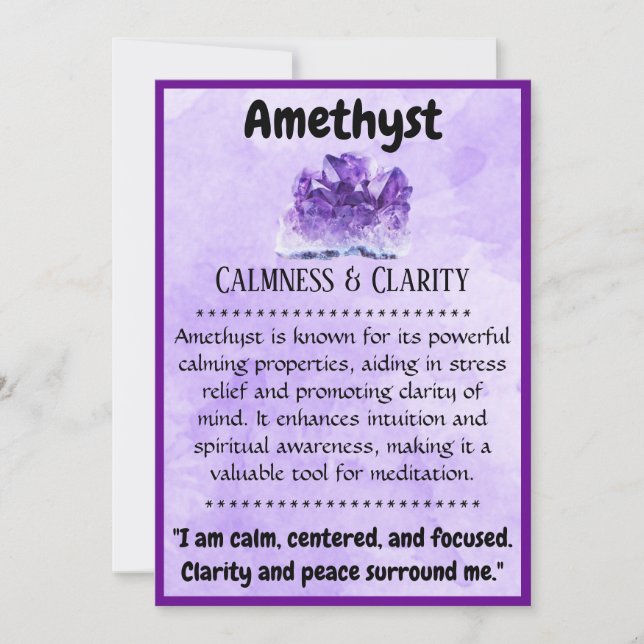 Crystal Meaning Card - Amethyst (Front)