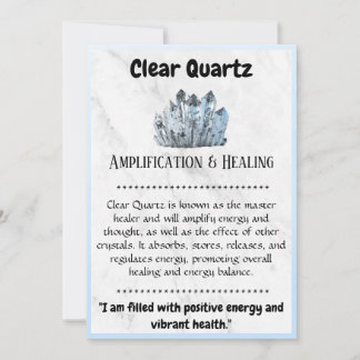 Crystal Meaning Card - Clear Quartz