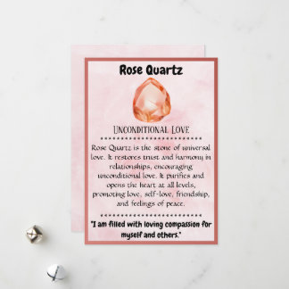 Crystal Meaning Card - Rose Quartz