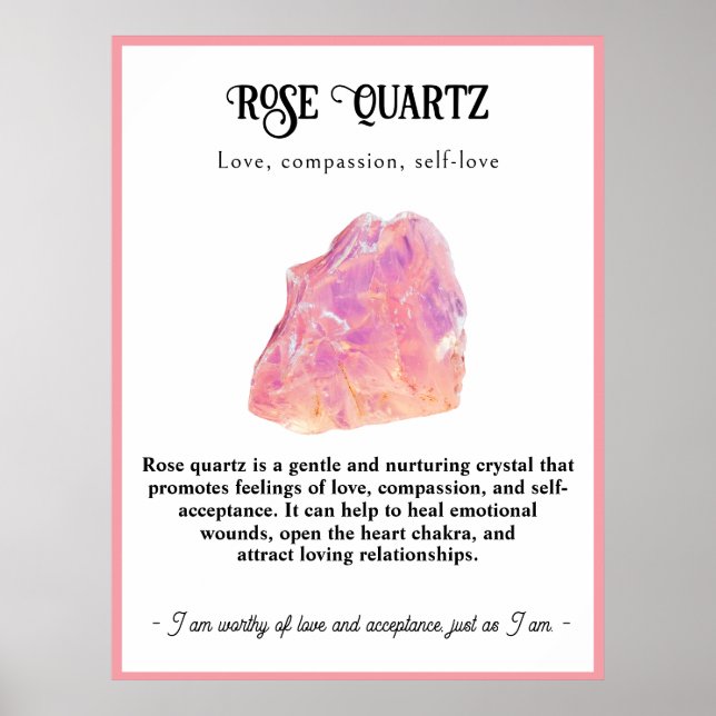 Crystal Meaning Healing,Gemstone, Spiritual Wall Poster (Front)
