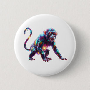 Crystal Monkey Art 2 Inch Round Button