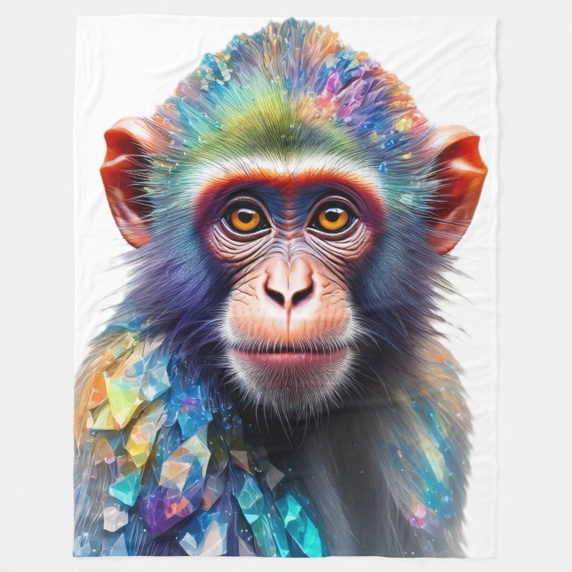 Crystal Monkey  Fleece Blanket (Front)