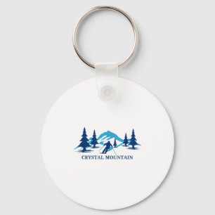 Crystal mountain michigan ski resort skiing skier keychain