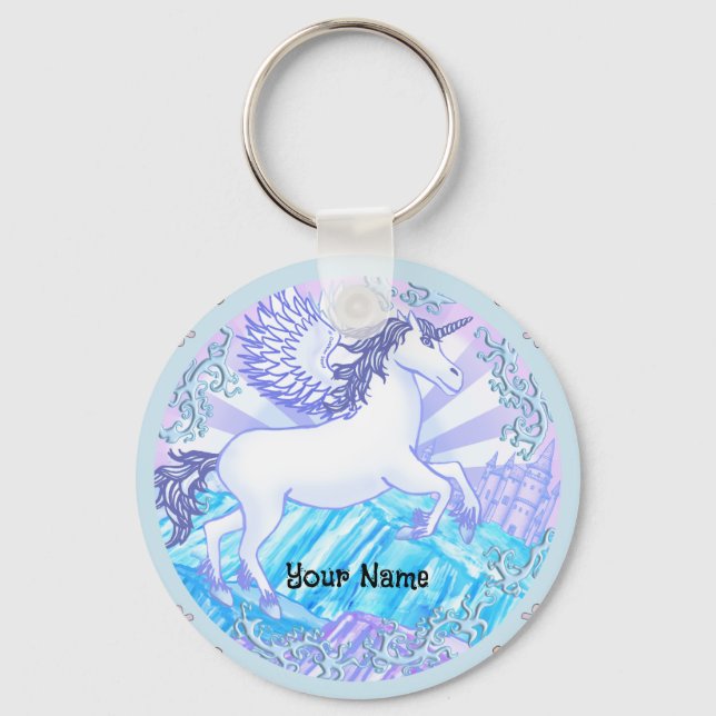 Crystal mountain Pegasus Keychain (Front)