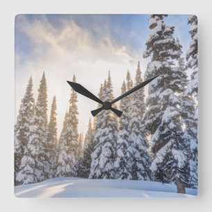 Crystal Mountain Ski Resort, near Mt. Rainier 1 Square Wall Clock