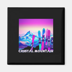 Crystal Mountain Ski Retro 80's Style Skiing And S Magnet