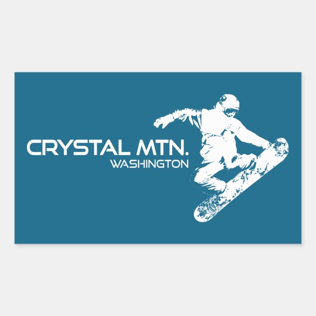 Crystal Mountain Washington Snowboarder Sticker (Front)