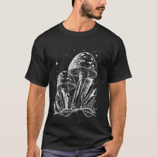 Crystal Mushrooms Goth Morel Mycology Shroom Hunte T-Shirt