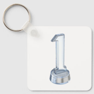 Crystal number one trophy keychain
