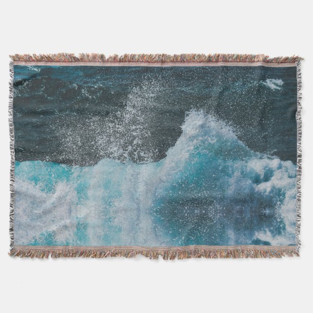 Crystal Ocean Waves Throw Blanket (Front)