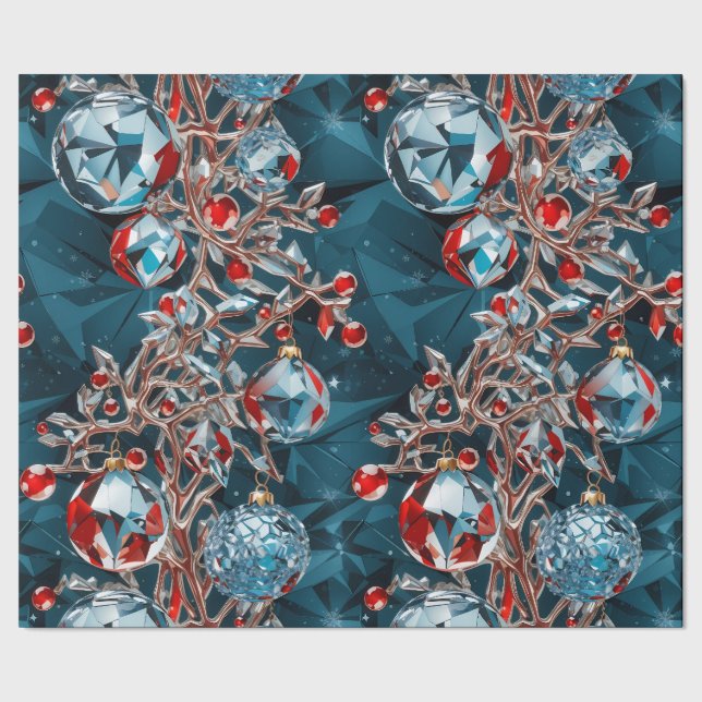 Crystal Ornaments and Gems Wrapping Paper (Seam)