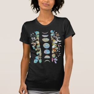 Crystal Pastel Botanical Moon Phases T-Shirt