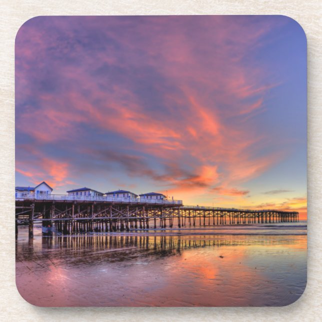 Crystal Pier Sunset Coaster (Front)